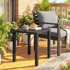 Table de jardin carrée, cadre en métal,noir