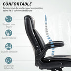 Fauteuil de bureau, ergonomique, bascule, noir