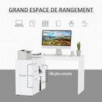 Bureau d'angle droit modulable