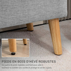 Banc/ coffre rangement rembourré aspect lin, charge 220 Kg, 110 x 39 x 45 cm, gris