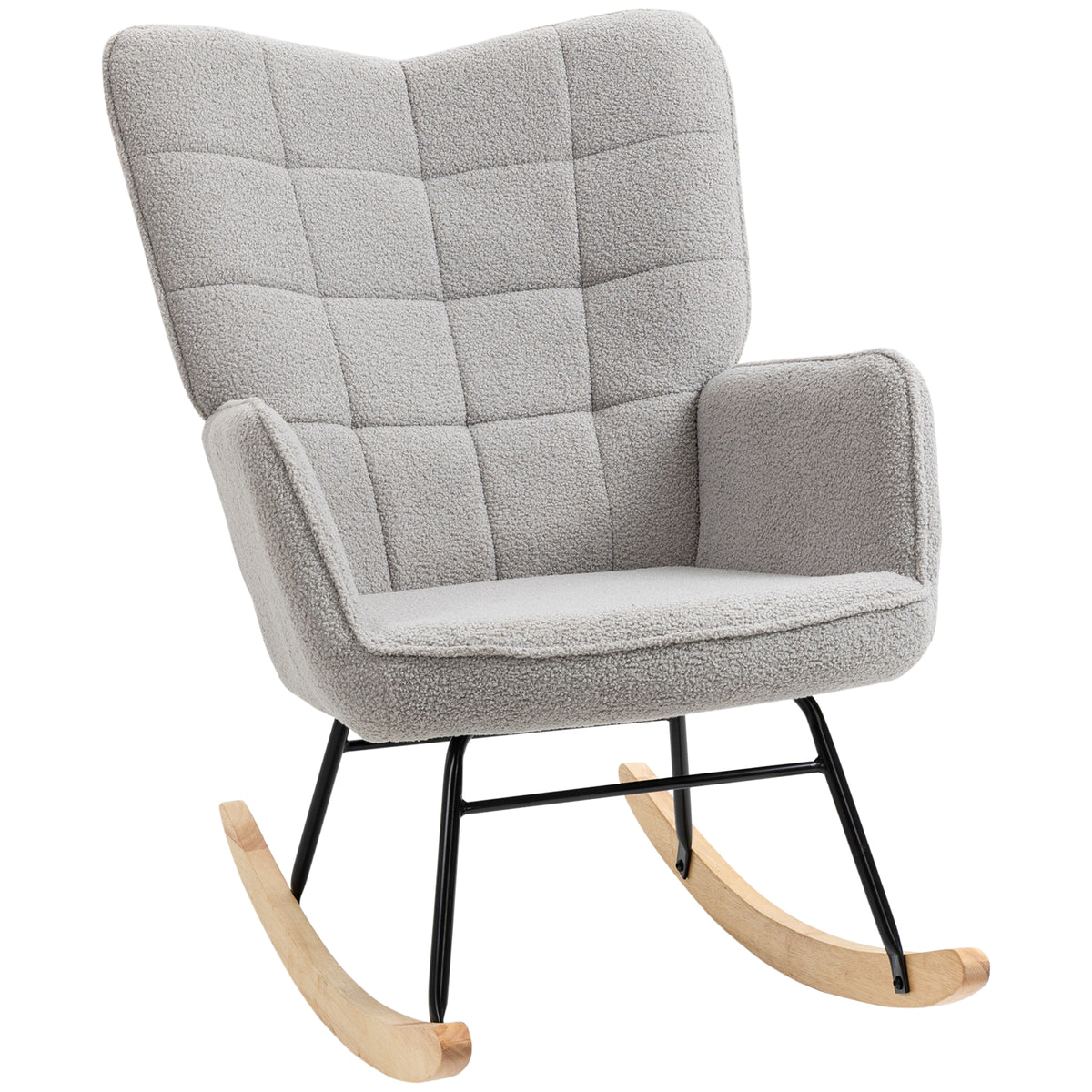 Fauteuil à bascule, structure en acier 71 x 98 x 101 cm Gris clair