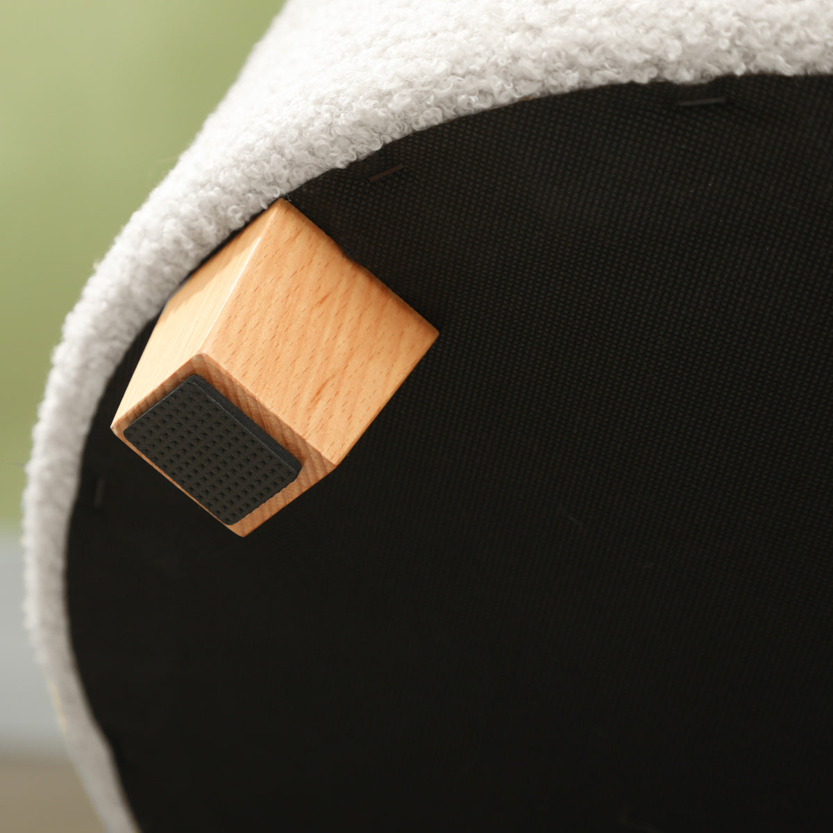 Pouf coffre rangement, repose-pieds, charge 120 Kg, Ø 45 x 41 cm, blanc