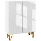 Meuble à chaussures 2 portes, étagères réglables, 72 x 31,5 x 95 cm blanc laqué
