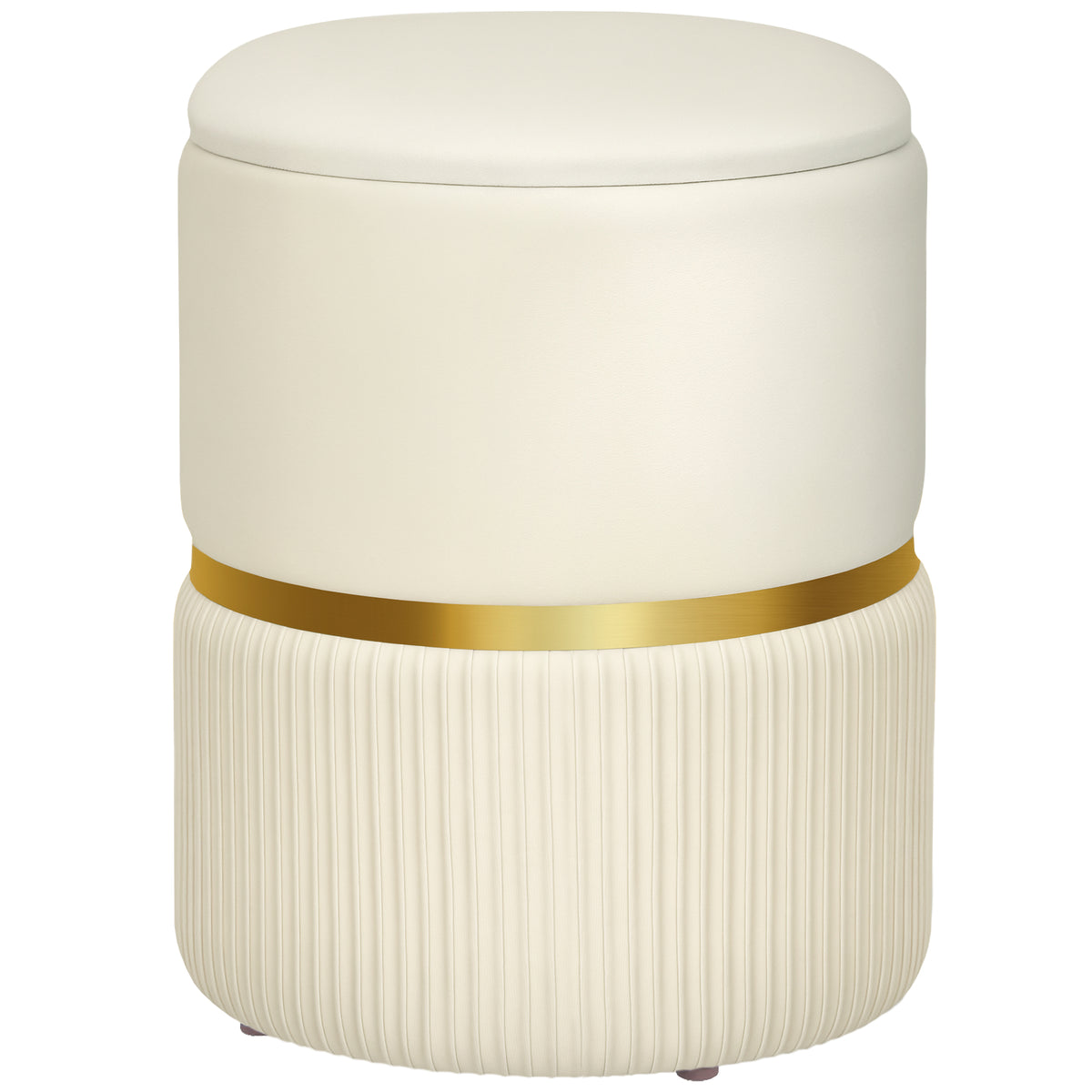 Pouf tabouret repose-pied coffre de rangement 36 x 36 x 44 cm beige