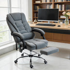 Fauteuil de bureau massant et chauffant, 65x70x111-119cm, gris