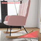 Fauteuil à bascule, structure en acier 71 x 98 x 101 cm rose