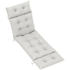 Matelas pour transat, épais coussin chaise longue 190 x 56 x 10 cm, UPF20+, six attaches, gris clair