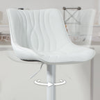 Lot de 2 tabourets de bar, repose-pieds blanc