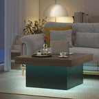 Table basse carrée, éclairage LED 16 couleurs, 90 x 90 x 45 cm