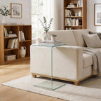 Table basse en verre rectangulaire, en verre trempé