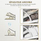 Meuble à chaussures 4 abattants avec étagère réglable, rangement chaussure 106 x 24 x 102 cm, blanc