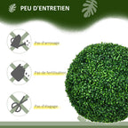 Lot de 2 boules de buis artificielles de 50 cm, vert