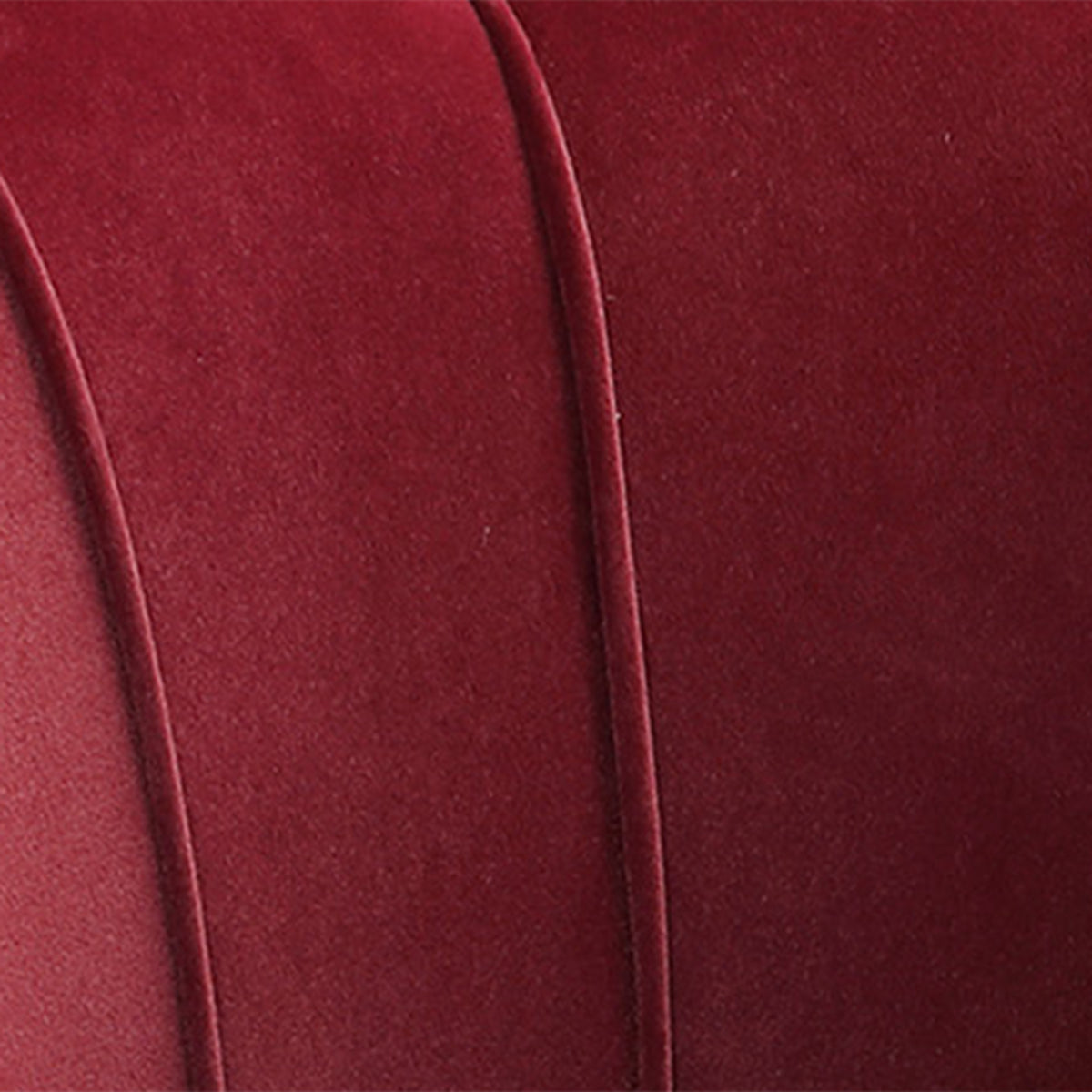Fauteuil en velours, forme coquillage avec pieds en métal doré, rouge