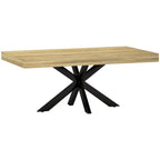 Table Basse rectangulaire en métal Noir et Plateau aspect Bois - dim. 110 x 60 x 45cm