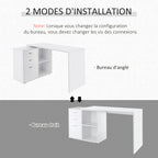Bureau d'angle droit modulable