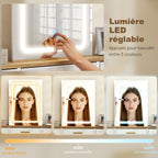Coiffeuse avec miroir et lumières LED 118,5 x 39,5 x 140 cm