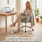 Chaise Bureau Ergonomique, Dossier Incurvé, Gris