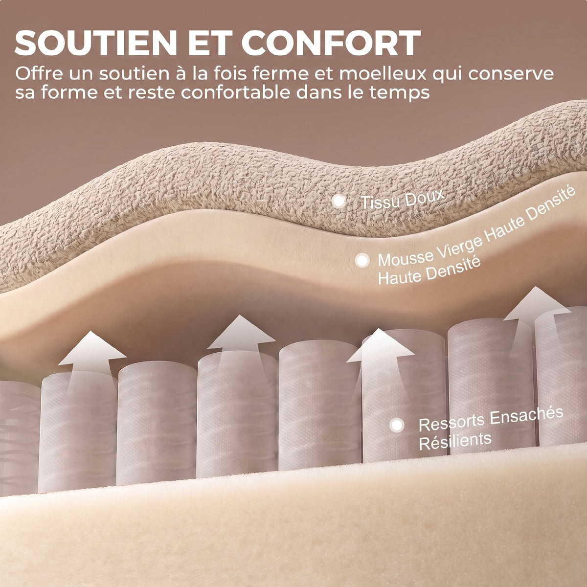 Canapé 3 Places 233 cm, Beige