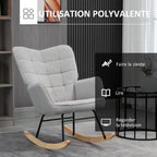 Fauteuil à bascule, structure en acier 71 x 98 x 101 cm Gris clair