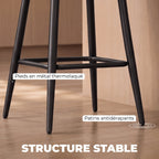 Lot de 2 Tabourets de Bar, Repose-Pieds, Gris