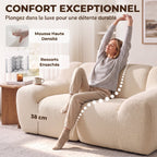 Canapé 2 Places, 174cm, Entièrement Compressé, Beige