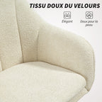Chaise de bureau, ergonomique, pivotante, fonction de bascule, beige