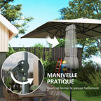 Parasol de jardin, rectangulaire 451 x 264 cm avec manivelle toile polyester 200g/m² gris foncé