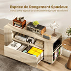Meuble TV sur roulettes 102 cm, jusqu'à 42 pouces, 2 tiroirsjmπ0O0¨9OPN
