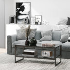 Table Basse avec 2 Étagères 106 x 50 x 47 cm Noir