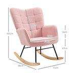 Fauteuil à bascule, structure en acier 71 x 98 x 101 cm rose