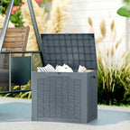 Coffre de Rangement Extérieur 97L avec Poignées Encastrées, 56x41x50cm, Gris Clair