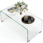 Table basse en verre rectangulaire, en verre trempé