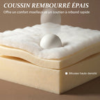 Canapé Convertible 2 Places, Canapé-Lit 190cm, Beige