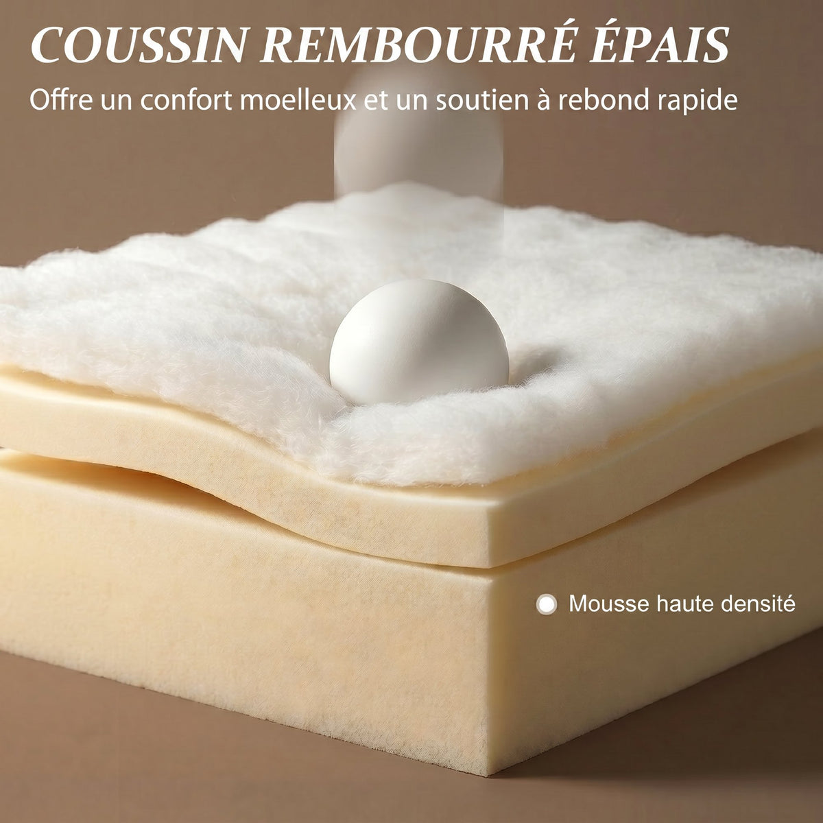 Canapé Convertible 2 Places, Canapé-Lit 190cm, Beige