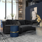 Pouf tabouret repose-pied coffre de rangement en velours 36 x 36 x 44 cm bleu