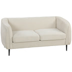 Canapé 2 places en velours, 160 cm, coussin épais à ressorts, beige
