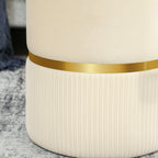 Pouf tabouret repose-pied coffre de rangement 36 x 36 x 44 cm beige
