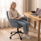 Chaise Bureau Ergonomique, Bascule, Bleu