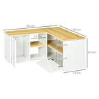 Meuble TV d'angle, jusqu'à 40 pouces avec rangements aspect bois clair et blanc