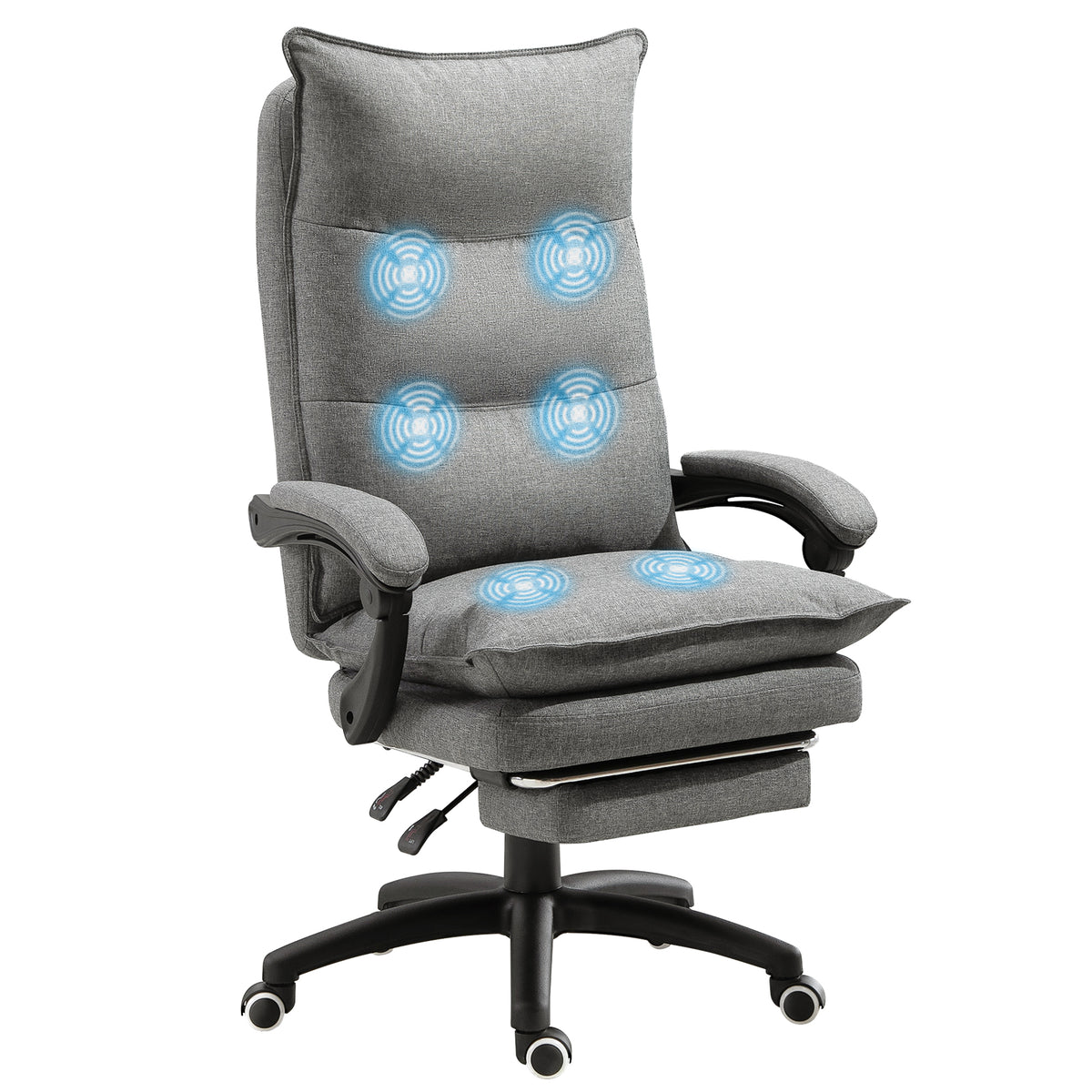 Fauteuil de bureau massant ergonomique, chaise de bureau avec dossier inclinable, hauteur réglable