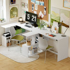 Bureau d'angle bureau en L, plateau à clavier coulissant, 120x100x76cm, blanc
