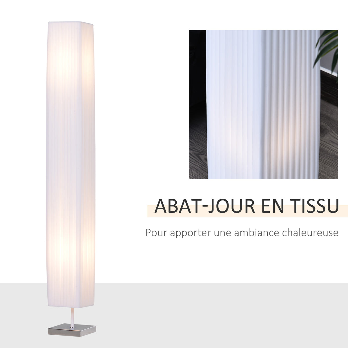 Lampadaire / lampe, Style Moderne avec Interrupteur Acier Blanc