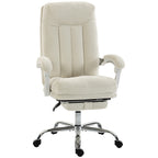 Chaise Bureau Ergonomique, Inclinable, Repose-Pieds, Crème