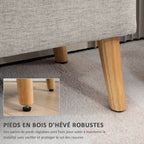 Banc/ coffre rangement rembourré aspect lin, charge 220 Kg, 110 x 39 x 45 cm, beige