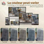 Fauteuil à bascule avec repose-pieds, coussin inclus, 64 x 89 x 90 cm, gris