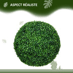 Lot de 2 boules de buis artificielles de 50 cm, vert