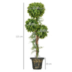 Plante artificielle, 3 boules de buis avec pot ciment, hauteur 115 cm
