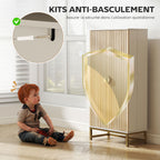 Armoire de cuisine meuble, 12 étagères à portes,58x29x119,5cm, blanc