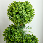 Plante artificielle, 3 boules de buis avec pot ciment, hauteur 115 cm