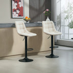 Lot de 2 tabourets de bar, dossier pivotant 360° 47x48x117,5cm beige